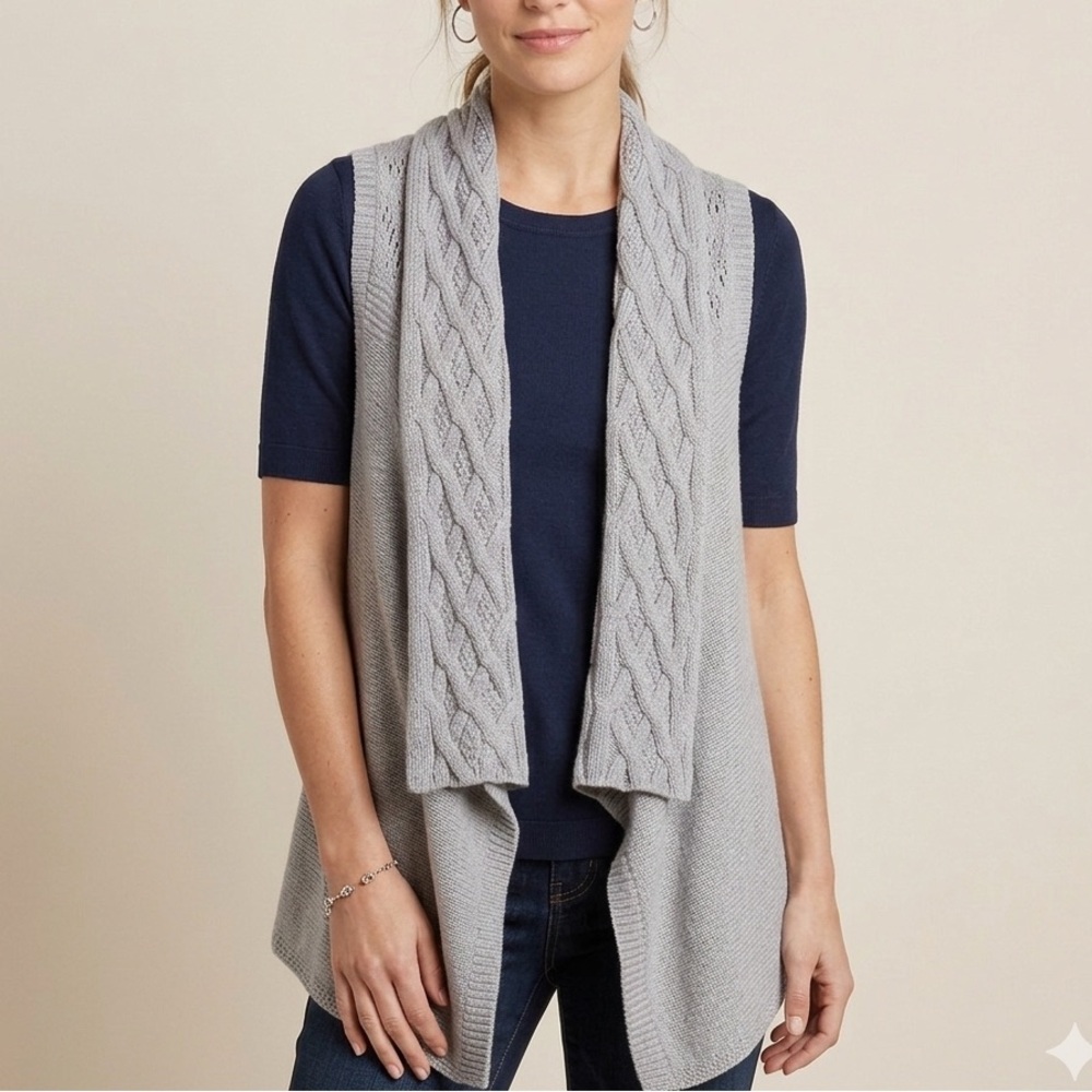 Gray Cable Knit Women's cardigan